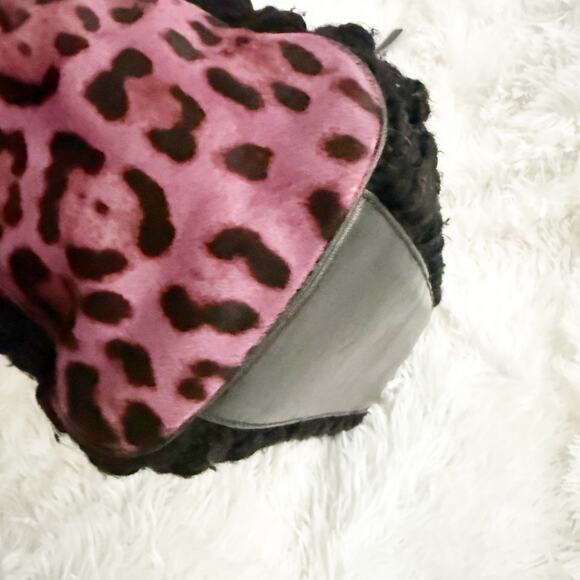 DOLCE & GABBANA | Knit Trim Ponyhair Sicily Satchel Shoulder Strap Purple Black - Picture 6 of 16